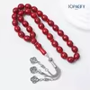 مسبحة أكريليك 33 حبة بعروق لونية ونهاية ثلاثية — C1-33GH — C1-33GH N5