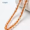 مسبحة أكريليك من 66 خرزة 8×8 مم بخيط مزين بخرز – A2-66C9-4 — Orange — برتقالي شفاف مع خيط وخرز طرفي متناسق