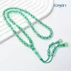 مسبحة أكريليك من 66 خرزة 8×8 مم بخيط مزين بخرز – A2-66C9-4 — Green — أخضر شفاف مع خيط وخرز طرفي متناسق