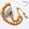 مسبحة أكريليك مزخرفة 33 حبة 12 مم — A35-33G1-3 — أصفر مزخرف — Yellow