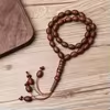 مسبحة أكريليك 33 حبة مخططة بمظهر خشبي — B4-33B-3 — بني محمر — Brown-2