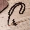 مسبحة أكريليك 33 حبة مخططة بمظهر خشبي — B4-33B-3 — قهوة داكنة — Coffee-2
