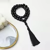 مسبحة أكريليك 33 حبة بشرابة وألوان متعددة — D1-33E4-1 — أسود — Black