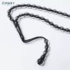 مسبحة أكريليك من 99 خرزة بيضاوية شفافة 8×10 مم – B3-99C2-4 — L32 BLACK — أسود شفاف مع خيط داكن