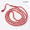 مسبحة أكريليك من 99 خرزة بيضاوية شفافة 8×10 مم – B3-99C2-4 — L32 RED — أحمر شفاف مع خيط أحمر