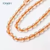 مسبحة أكريليك من 99 خرزة بيضاوية شفافة 8×10 مم – B3-99C2-4 — L32 ORANGE — برتقالي شفاف مع خيط متناسق