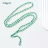 مسبحة أكريليك من 99 خرزة بيضاوية شفافة 8×10 مم – B3-99C2-4 — L32 GREEN — أخضر شفاف مع خيط أخضر