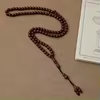 مسبحة أكريليك 99 حبة كروية بنقش مستوحى من الخشب — A57-99C13-3 — Coffee