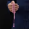 مسبحة أكريليك مخططة 99 حبة 7 مم — A113-99C2-5 — وردي — Red