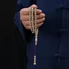 مسبحة أكريليك مخططة 99 حبة 7 مم — A113-99C2-5 — رمادي بني — Green-1 (الصورة الثانية)
