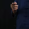 مسبحة أكريليك من 99 خرزة مسطحة 7×9 مم بشرابة خيط – F1-99E1-2 — Black — أسود مع شرابة داكنة