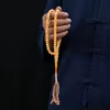مسبحة أكريليك من 99 خرزة مسطحة 7×9 مم بشرابة خيط – F1-99E1-2 — Orange — برتقالي فاتح مع شرابة فاتحة