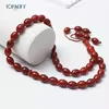 مسبحة أكريليك 33 حبة بيضاوية بنهاية خرزية — J11-33C6 — Red