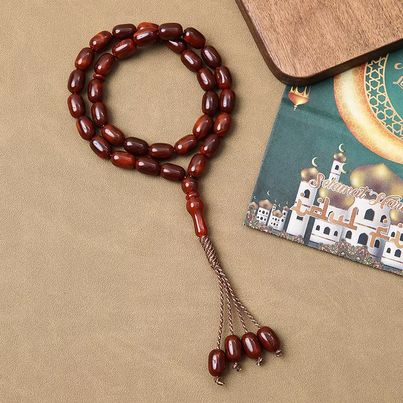 مسبحة أكريليك 33 حبة بيضاوية 10 × 15 مم — E5-33B-2 — صورة تفصيلية 8