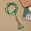 مسبحة أكريليك 33 حبة بيضاوية 10 × 15 مم — E5-33B-2 — أخضر رخامي — E5-33B-2-K2