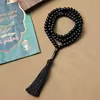 مسبحة أكريليك 99 حبة وشرابة بسبعة خيارات — F1-99E4-1 — أسود — Black