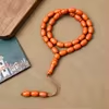 مسبحة أكريليك من 33 خرزة بيضاوية 10×13 مم – E3-33C4 — Orange — برتقالي مع خيط متناسق