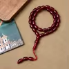 مسبحة أكريليك من 33 خرزة بيضاوية 10×13 مم – E3-33C4 — Red — أحمر داكن مائل إلى الأرجواني مع خيط متناسق