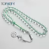مسبحة راتنج شفافة بمسارات لونية وسلسلة دائرية مزخرفة — SA3-45G1-C — شفاف مع مسار أخضر — SA3-45G1-C6