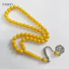 مسبحة راتنج بألوان متنوعة وسلسلة وتعليقة دائرية — SA3-45G1-D — أصفر — SA3-51G1-D14