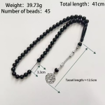 مسبحة راتنج وأكريليك 45 حبة بسلسلة مزخرفة — SA4-45G1 — صورة المنتج 6