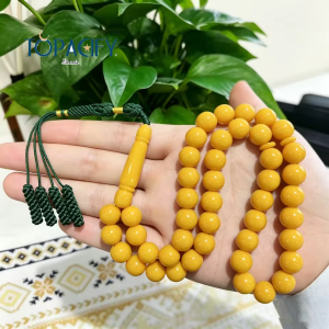 مسبحة راتنج 45 حبة 10 مم بنهاية منسوجة — SA3-45G1-E15-1 — صورة المنتج 1