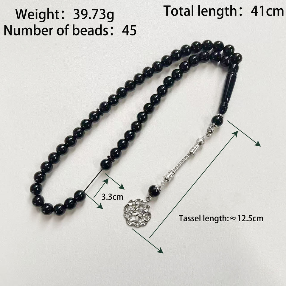 مسبحة أكريليك وراتنج 45 حبة بتعليقة عقدية — SA3-45G1-A — صورة المنتج 6