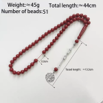 مسبحة راتنج 51 حبة 10 مم بسلسلة وتعليقة دائرية — SA3-51G1-1-2 — صورة المنتج 6