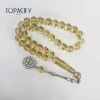 مسبحة راتنج 13 مم بخيارات سلسلة أو شرابتين — SA5-33-2 — أصفر شفاف فاتح مع سلسلة — SA5-33G1-H12