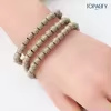 مسبحة أكريليك 99 حبة 7 مم بنهاية خيطية مزينة — بيج رمادي