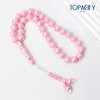 مسبحة أكريليك بلؤلؤ مقلّد 33 حبة 12 مم — A19-33 — وردي فاتح — Pink-1