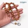 مسبحة أكريليك 12 مم بتعليقة شجرة الحياة — A4-33G20-2 — بني فاتح — A4-33G20-2-K109