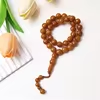 مسبحة أكريليك 33 حبة 12 مم بنقوش متدرجة ونهاية خرزية — I6-33C-2 — بني فاتح — Coffee-1