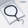 مسبحة أكريليك من 33 خرزة 12×12 مم بسلاسل طرفية فضية اللون – A4-33F5 — L153 — أسود كما يظهر في صورة هذا الرمز، مع سلاسل طرفية فضية اللون