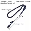 مسبحة أكريليك زرقاء 45 حبة بشرابة مضفرة — SA3-45E45-A4 — Blue