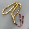 مسبحة 33 حبة بخرز أسطواني 9×16 مم بشرابتين — ML1-33E56-J4 — شرابتان بالأحمر والأخضر — Red and Green Tassel